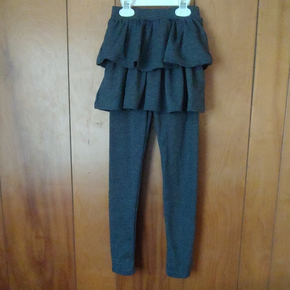 Girls stretch leggings with attached ruffle tutu s